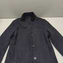 Women's Winter Single Breasted Pea Coat Casual Stand Collar Overcoat Work Office Classic Jacket with Pockets(Navy Blue, S)