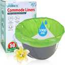 Commode Liners for Bedside Commode with Super Absorbent Pad 50 Pack Disposable Bags Universal Fit All Standard Toilet Chair Bucket