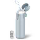 PHILIPS Water Bottle with Filter, Filter Water Bottle Stainless Steel with GoZero Everyday BPA-Free Tap Water Filter, Water Filter Bottle Keep Drink Cold 24 Hours, 1 Filter for 40 gal / 2 Months