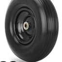 GICOOL 13" Wheelbarrow Tire, 4.00-6 Flat-free Solid Tire and Wheel, with 5/8" or 3/4" Bearings, 1.75" Centered Hub for Wheelbarrow/Wagon/Trolley/Garden Scooter Cart