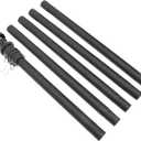 Mikikit 6ft Stainless Steel Flag Pole with Anti-Winding Design, Easy Disassembly and Storage, Black Outdoor Flagpole for Roof and Wall Mount, Sturdy Heavy Duty Flag Pole for Yard