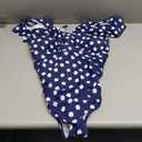 Daci Plus Size one Piece Swimsuits for Women Tummy Control Bathing Suits Ruffle Vintage Swimwear  (18 Plus, Blue Dot)