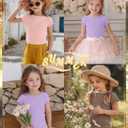 Oakgarden 3 Pack Girls Tops Short Cap Sleeve Boat Neck Kids Slim Fit Shirts Ribbed Teen Basic Casual Solid Trendy Tees Summer