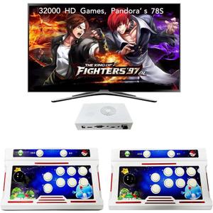 FVBADE[32000 Games in 1 78S Pandora Box Arcade Game Console Bluetooth Function Compatible PC & Projector & TV,3D Games 4 Players Category Favorite List Save/Search/Hide/Pause/Delete.