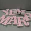 Roowest Marry Me Letters Light Proposal Decorations Set Includes 7 LED 6.3" x 5.5" Romantic Marry Me Sign and 1000 Rose Petals for Proposal Engagement Wedding Decor (Pink Light, Pink and Red)