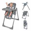 High Chair for Babies and Toddlers, Baby High Chair with Removable Tray, Adjustable Backrest, Footrest Height Settings, Space-Saving Design, Foldable (Dark Gray)
