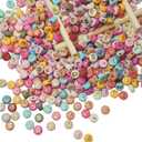 2 x AmlkHxuan 1000pcs Round Letter Beads Colorful Gold Acrylic Alphabet 4x7mm for Bracelets Necklace Jewelry Making Supplies (Gold Colored)