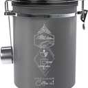 CafetastiQ Coffee Canister – Airtight Stainless Steel Storage Container with Date Tracker & Scoop, Sealed Jar for Grounds, Beans, Tea, Flour, Cereal, and Sugar (Gray Home, 22OZ)