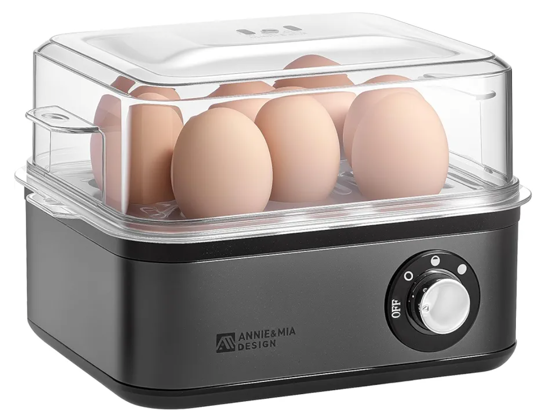 OSTBA Design Electric Egg Cooker, Stainless Steel 8 Egg Capacity, Egg Boiler,