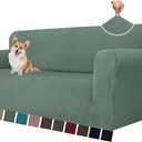 MAXIJIN Couch Covers for 3 Cushion Couch Sofa (71"-91"), 1-Piece Stretch Sofa Cover Slipcover Furniture Protector with Elastic Bottom for Kids,Dogs (Large, Diamond Pattern Pea Green)