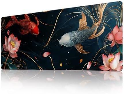 Gaming Mouse Pad Desk Pad XL Large Mouse Mat Keyboard Mat Office Desk Decor AccessoriesKeyboard Mat Office Desk Decor Accessories (Koi)