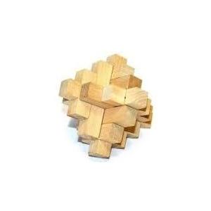 6in Wood Geo Decor Natural