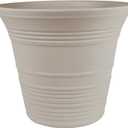 The HC Companies Sedona Round Self-Watering Pot - Lightweight Self Care Planter - Plastic Planter for Herbs & More - Durable Plant Pots for Indoor Plants & Outdoor Plants (9" Cottage Stone, Pack of 1)