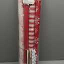 BIOBROWN Christmas Wrapping Paper with Tags and Trim Ribbon - 30" X 10' Per Roll (4 Rolls: 100 sq. ft. ttl.) - Toile Scene Design for Christmas, Party, Xmas, Holiday