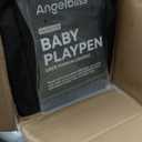 ANGELBLISS 50x50 Foldable Baby Playpen with Carrying Bag & Safety Lock - ASTM F406 Certified Baby Fence for Indoor/Outdoor, Lightweight Portable Play Yard with Breathable Mesh (Black)