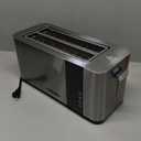 Mueller UltraToast Full Stainless Steel Toaster 4 Slice, Long Extra-Wide Slots for Bagels and Waffles, 6 Browning Levels, LED Display, Cancel/Defrost/Reheat Functions & Removable Tray, Kitchen Gadgets