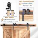EaseLife 6.6FT Bypass Double Sliding Barn Door Hardware Kit,Single Track, Slide Smoothly Quietly, Easy Install (6.6FT Track Kit for Double 45" Wide Door)