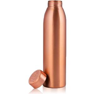 NORMAN JR, Copper Water Bottle 1L - Gift Box of 1, Plain, an Ayurvedic vessel made from pure copper - helps you drink more water, with many health benefits