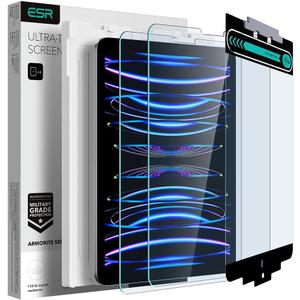ESR for iPad Pro 11 Inch Screen Protector (2022/2021/2020/2018), iPad Air 5/4 Screen Protector, Tempered-Glass Film with Easy Application Tray, Scratch Resistant, HD Clarity, Armorite Series, 2 Pack