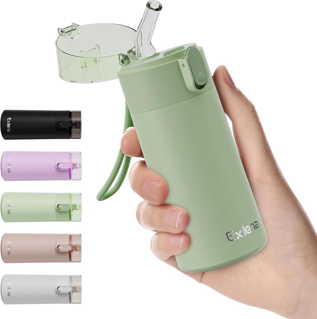 5oz Small Water Bottles with Straw, Mini Water Bottle with One-Hand Open Design, Leak-Proof Locking Lid for Hot&Cold Drinks, Small Travel Water Bottle - 100% Leakproof for School, Travel...(Mint)