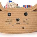 Organizing Basket Lid Cat Style Storage Basket Cotton Rope Decor for Home