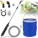 BlumWay Battery Powered Sprayer 2.9 Gallon - Electric Garden Sprayer With 2 Mist Nozzles, Foldable Bucket, Rechargeable Handle, Retractable Wand for Lawn and Gardening