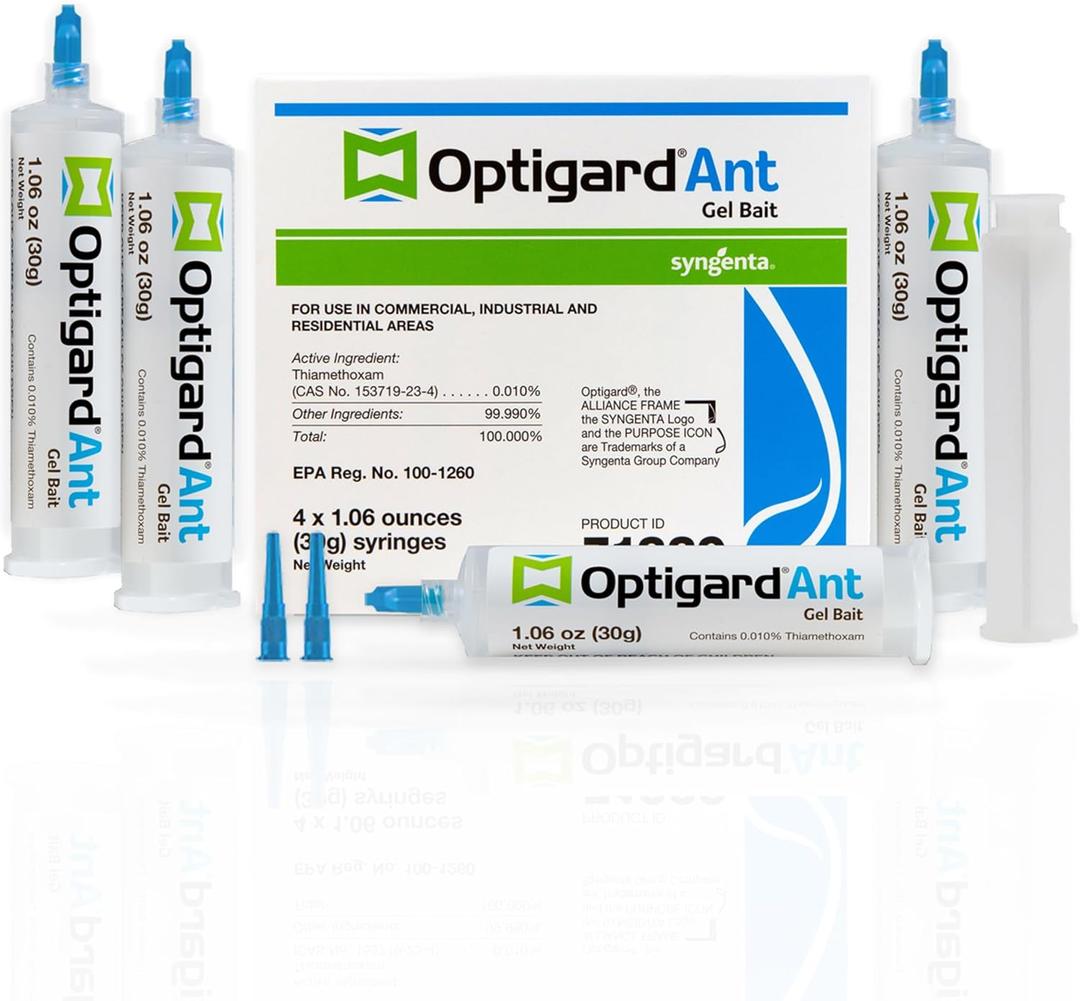 4 Tubes Optigard Ant Control Bait Gel 30 Grams Per Tube 1 Plunger