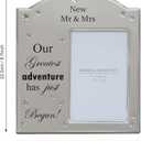 MIMOSA MOMENTS Silver Metal Wedding Photo Frame,4X6 Mr. and Mrs. Picture Frame for Couples, Display on Tabletop