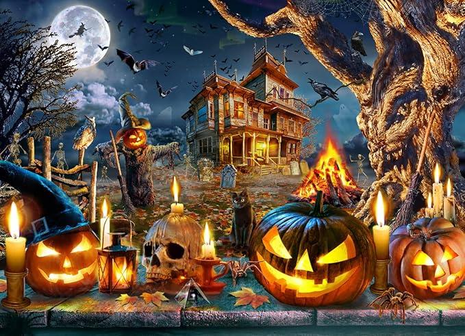 Puzzle 1000 Pieces for Adults, Halloween Haunted House,Challenging Adult Puzzles for Halloween Decor & Gift