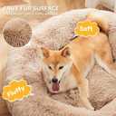 DUMOS 30.7 Inch Large Donut Dog Bed for Indoor Use, Fluffy Faux Fur Plush