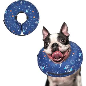 Supet Inflatable Dog Cone Collar Recovery Head Cone, Dog Donut Collar after Surgery (S(Neck 7"-10"), Star)