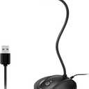 USB Microphone, 360 Degree Adjustable Gooseneck Design, Mute Button & LED Indicator, Noise-Canceling Technology, Plug & Play, Compatible with Windows & MacOS