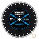 CRALY 14 Inch Super Thin Segmented Diamond Blade, 1 in Arbor, 9'' Diamond Stone Blade for Angle Grinder & Masonry Saw, Diamond Cutting Wheel for Cutting Concrete, Paver, Masonry, Stone, Granite
