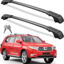 Wonderdriver 300lbs Lockable Roof Rack Cross Bars Fit for Toyota Highlander 2008 2009 2010 2011 2012 2013, Heavy Duty Aluminum Lockable Roof Rails Crossbars Black Rooftop Cargo Carrier Luggage