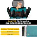 Hipubby Cat Carrier Dog Carrier for Pets Up to 16 Lbs, Soft-Sided Pet Travel Carrier for Cats and Small Dogs, Airline Approved Pet Carrying Case with Shoulder Strap & Removable Mat - Blue