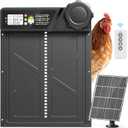 Large Automatic Chicken Coop Door Solar Powered, Automatic Chicken Door Opener with Timer Modes, Intelligent Obstacle Sensors, Solar Chicken Coop Door Chickens, Ducks, and Geese, 14.2" H x 10.83" L
