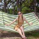 SUNCREAT Hammock 2 Person Heavy Duty, Double Hammocks for Trees, 2 Person Hammock with Spreader Bar, Green&Beige