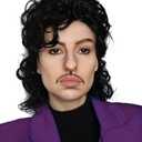 ALLAURA Compatible with Prince Wig Purple Rain  Black Curly Short Wig for Men  80s 90s Rockstar Costume Wig, Music Legend Cosplay, Purple Icon Look, Halloween Party Hair, Retro Anime Style Accessory