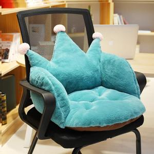 Cute Crown Chair Cushions Stuffed Desk Seat Cushion Pad for Support Waist Backrest Dorm Floor Pillow Cozy Plush Home Office Car Chair Seat Cushion