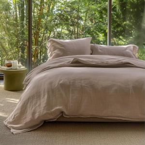 Bedsure Muslin Duvet Cover King Size - Cotton Blend Rayon Derived from Bamboo, Cooling Duvet Covet for Hot Sleepers - Ultra-Soft & Breathable Bedding Set for All Seasons(Khaki, 104"x90")