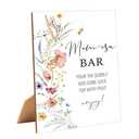 Boho Wildflower Mom-osa Bar Sign for Baby Shower, 1 Pack Wooden Sign with Stand Tabletop Decor, Baby Shower Drinks Table Sign, Boho Baby Shower Decoration, Gender Neutral Party Supplies - LE01