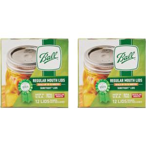 Ball Regular Mouth Mason Glass Jar Lids (24-Count), Silver