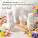 Willinglong 100 Pcs 12 oz Wildflower Disposable Plastic Cups Pastel Floral Party Cups Boho Watercolor Botanical Bridal Shower Cup Stackable for Beverage Spring Wedding Birthday Party