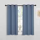 NICETOWN Kitchen Curtains Small Window Curtains & Drapes, Thermal Insulated Solid Grommet Panels for Cupboard, Loft, Cafe, Dining Room (Stone Blue, 34" W x 45" L, 2PCs)