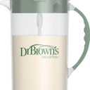 Dr. Brown's Baby Formula Mixing Pitcher with Adjustable Stopper, Locking Lid, & No Drip Spout, 32oz, BPA Free, Olive