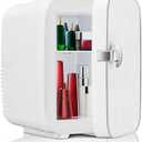 Sweetcrispy Mini Fridge, Portable Small Refrigerator 4L/6 Can Cooler & Warmer Compact Fridges for SkinCare, Food and Drinks, Bedroom, Dorm, Car, Office, White