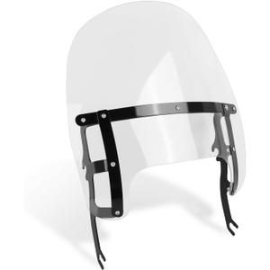 15" Motorcycle Windscreen Windshield Compatible with Harley Fat Boy FLFB FLFBS 2018-2025 PC Windscreen Double Bubble (Black, 15 inch)