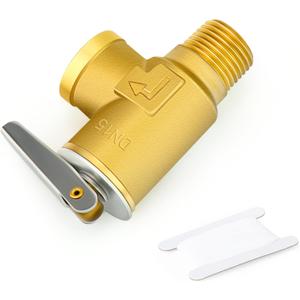 GASHER 1PCS Brass Temperature Pressure Relief Valve with 1/2" NPT Thread For Water Heater and Hot Water Storage Tanks