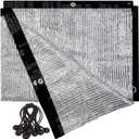 70% Aluminum Shade Cloth 6.5 FT x 10 FT, Durable Mesh Silver Tarps with Grommets and Ball Bungee,Reflective Sun Shade Net Cover for Pet Shade, Car Cover, Patio Garden, Pergola, Plants Growing, Pools