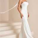 Auraxe 2026 Women's Bodycon Formal Maxi Dresses Elegant Tube Summer Wedding Guest Cocktail Party Dress with Scarf (White, L)